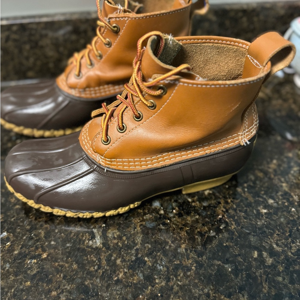 L.L. Bean Brown and Tan Ankle Boots Waterproof Design - Picture 2 of 5